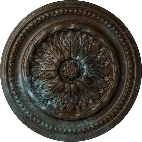 Ekena Millwork Chester Ceiling Medallion (Fits Canopies up to 2 1/4"), 15 3/4"OD x 1 7/8"P, Bronze Blue Patina CM15CHBBS - main
